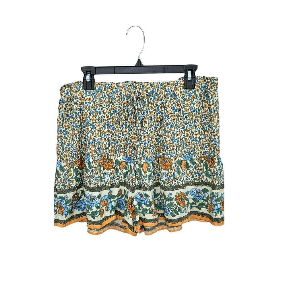 Cupshe Women's Ditsy Floral Flared Shorts Elastic Waist Size X-Large - Picture 1 of 6